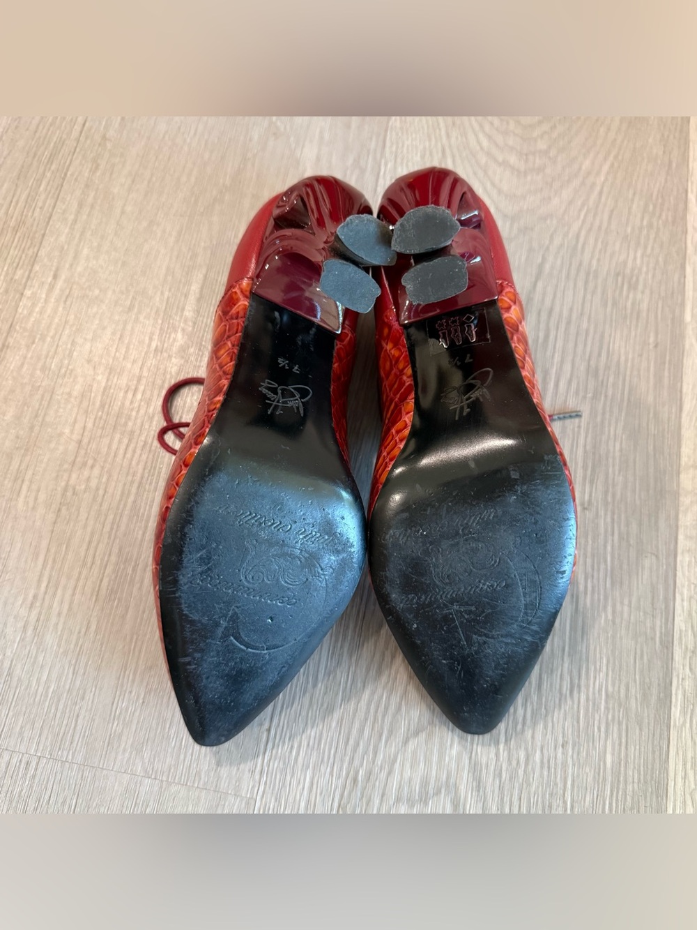 John Fluevog Celestial Communication Red Ursula Lace-Up Heel 7.5 - Picture 7 of 10